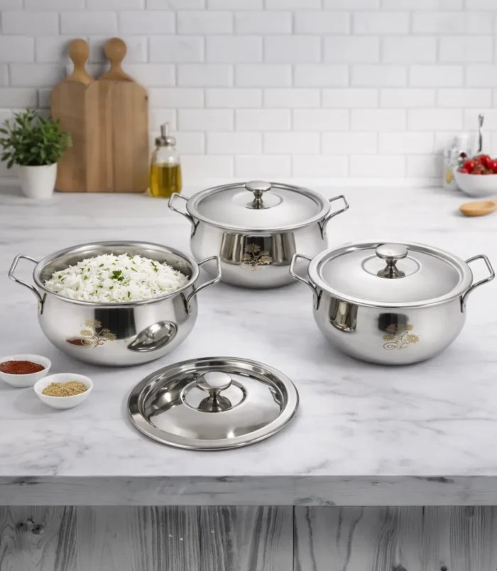 Stainless steel Serving bowls with lid03