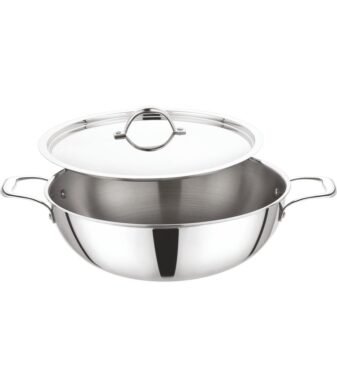 Kumar Cookware Tri-Ply Kadai with Stainless Steel lid